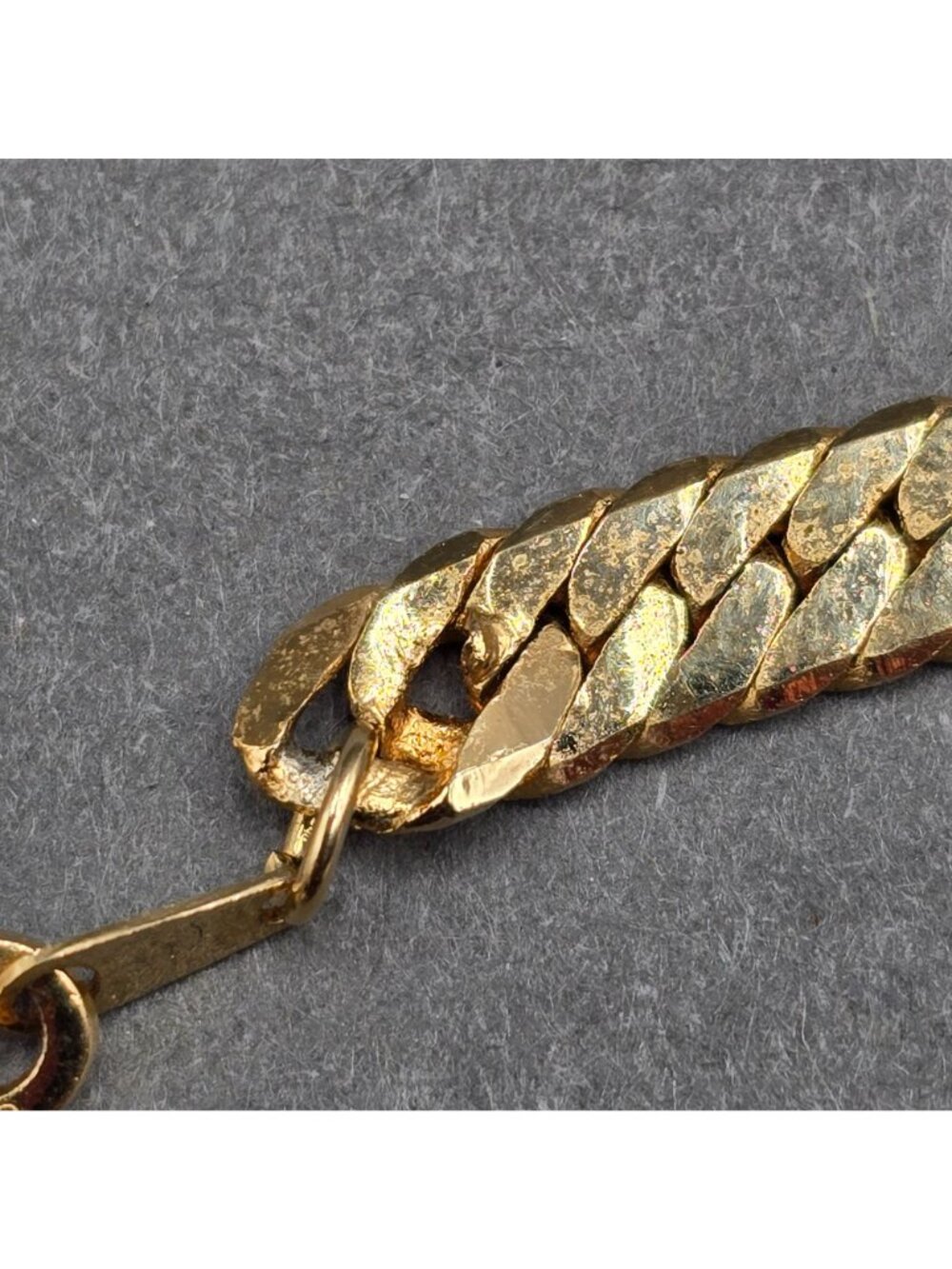 Vintage 14k Gold Plated Herringbone Chain Necklace 28" Heavy Cobra Mesh 6.3mm - Picture 6 of 9